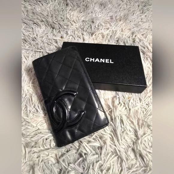 Chanel Black W/ Hot Pink Interior Cambon Long Wallet (EUC)(READ DESCRIPTION) - Picture 1 of 16